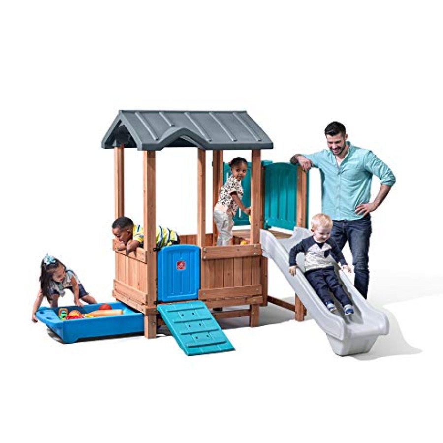 Outdoor Adventure Kids - Woodland Adventure Playhouse & Slide, ensemble