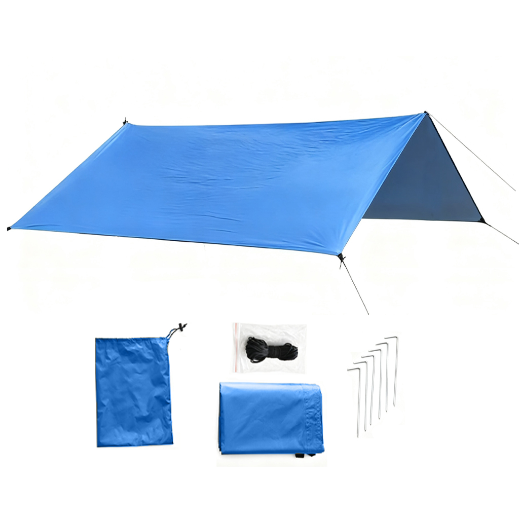 Hammock Rain Tarp - DANCHEL Tarp de camping 3x3m, imperméable,