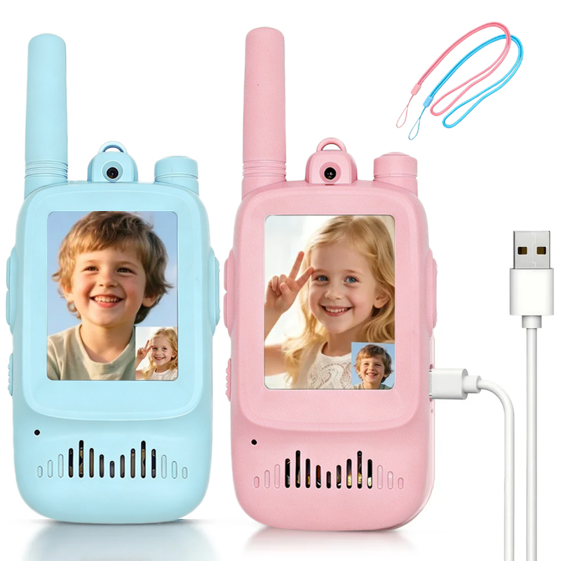 Outdoor Adventure Kids - 2 talkies-walkies vidéo pour enfants, rechargeables,