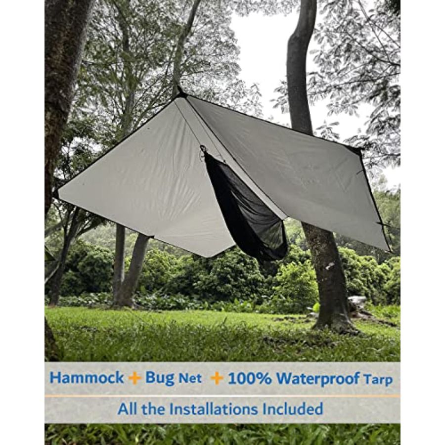 Hamac de camping portable avec - Hammock Rain Tarp avis et prix